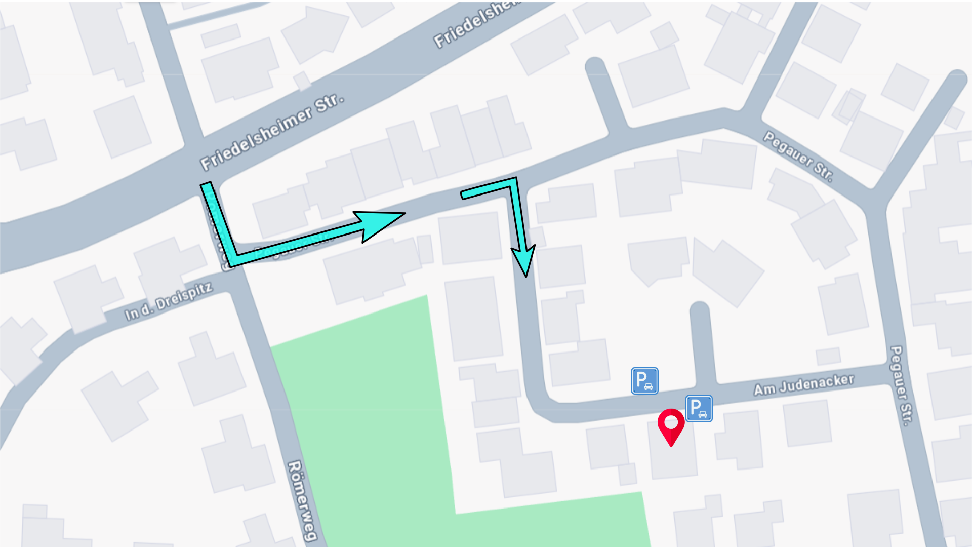 Eine Karte mit skizzierter Anfahrt.